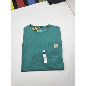 Carhartt Mens Crewneck Pocket Tshirt Shortsleeve Size Large Color Blue Green